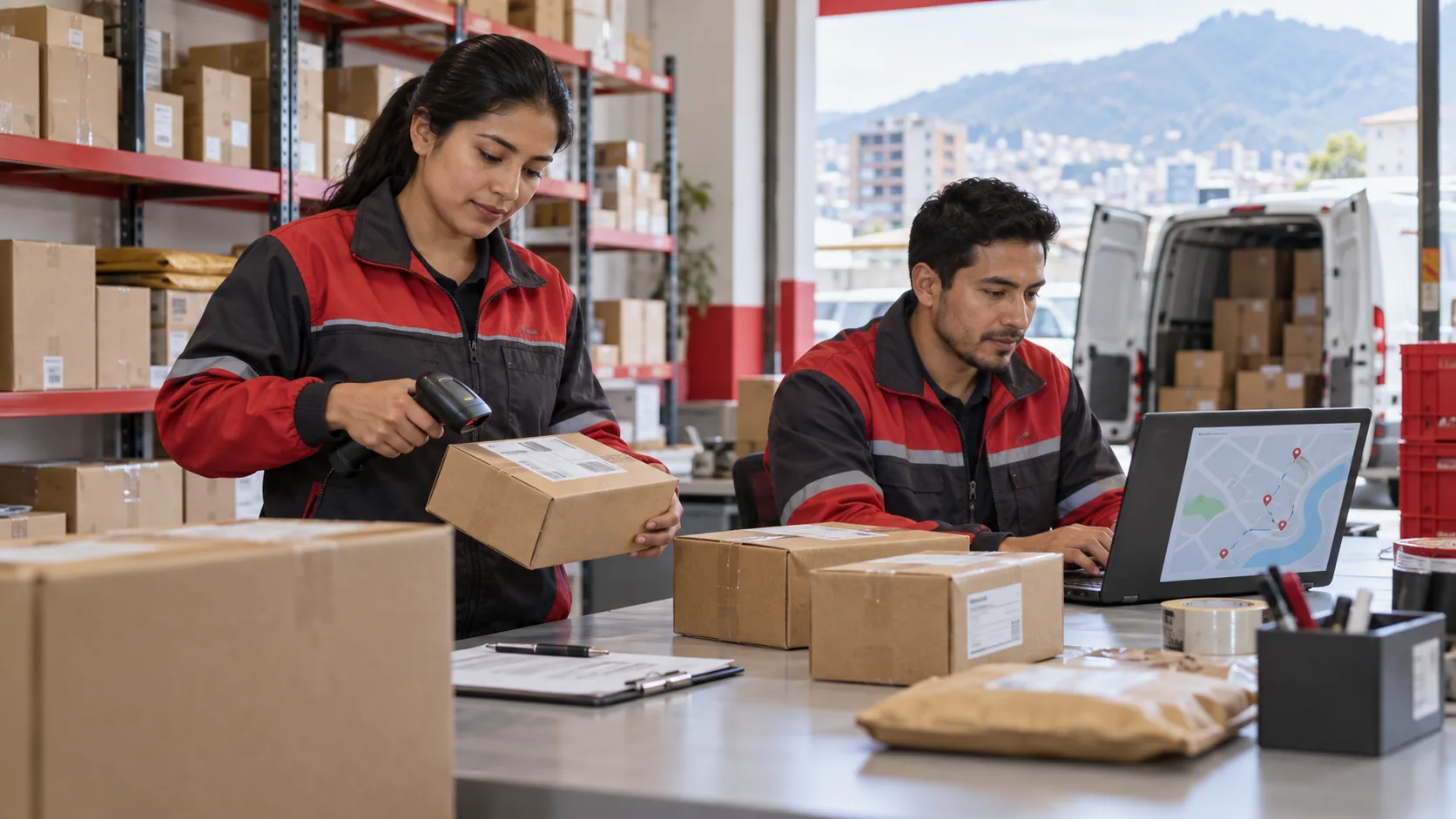 Equipo logístico validando y clasificando pedidos antes del despacho